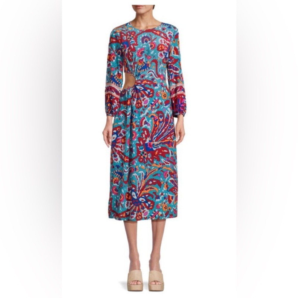 BA&SH Monica Cut-Out Ring Midi-Dress
